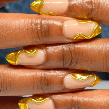 3D gold chrome nails