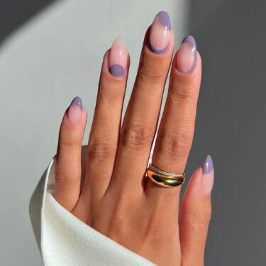 purple abstract nail art design