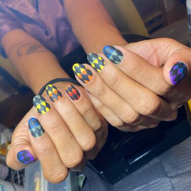 colorful pattern nail art