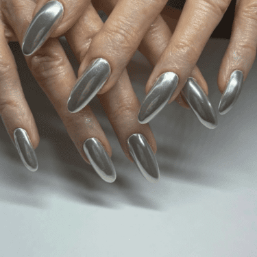 silver chrome nails