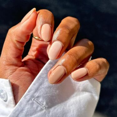 A manicure with nude nail polishes