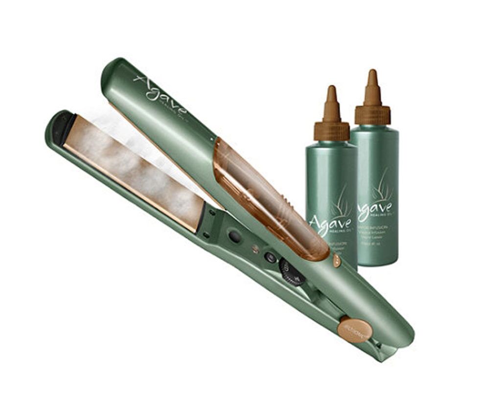 Agave Healing Vapor Iron with Green and Gold Accents Amazon.com: Agave Vapor Infusion Heat-Activated Leave-In  main image 3
