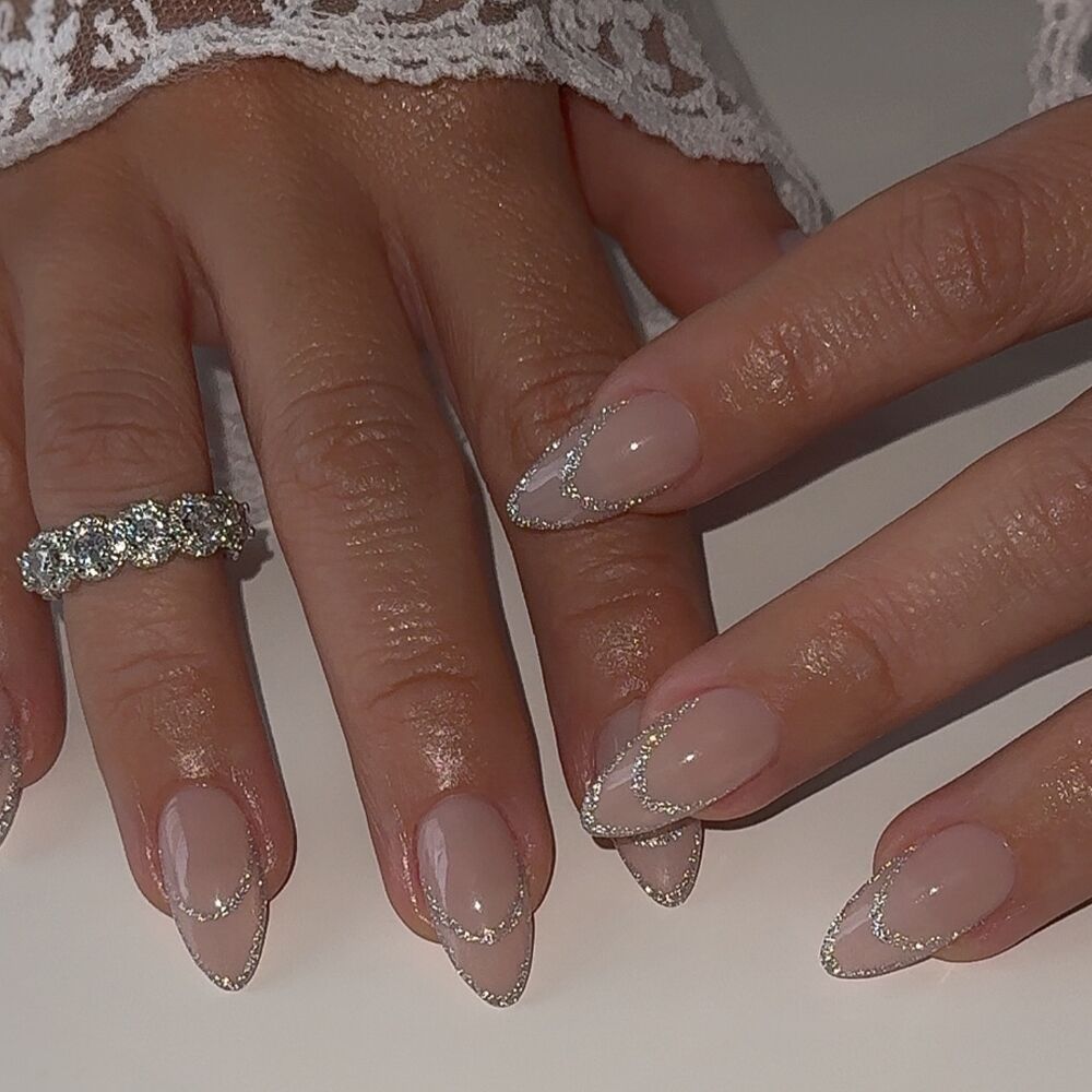 Almond Nails with Gentle Sparkle Magic