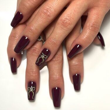 Burgundy coffin nails