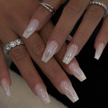 French manicure coffin nails