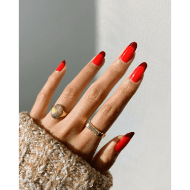 nails with burgundy tips