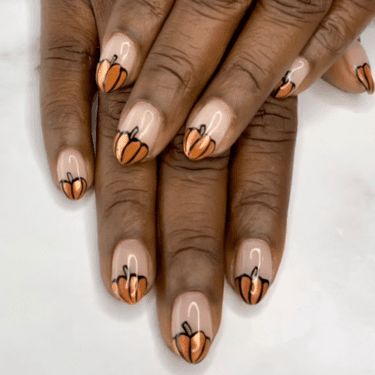 chrome pumpkin nails