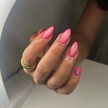 strawberry glass aura nails