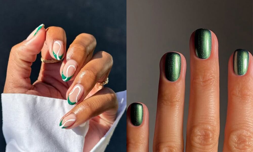 Emerald green luxury nail polish jewel tone