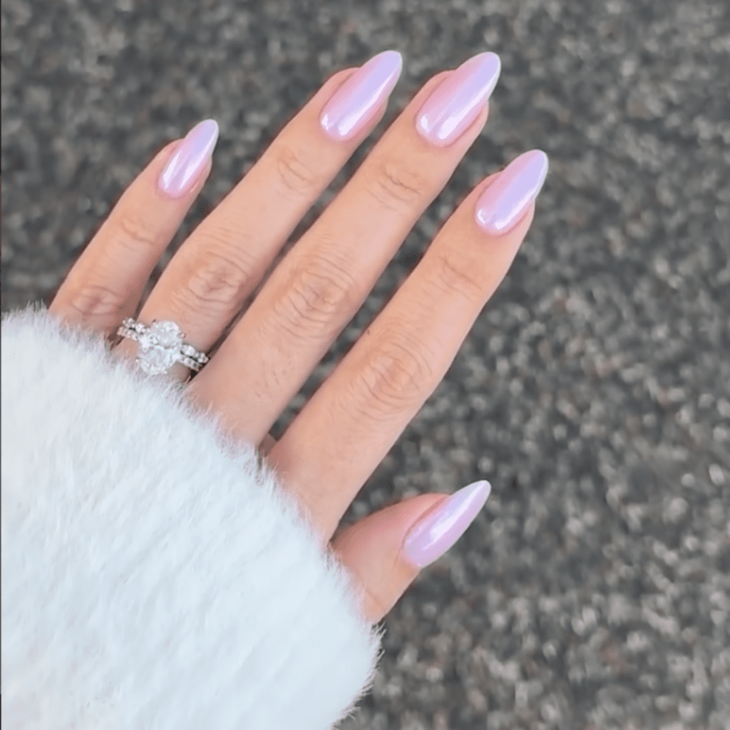 Pinterest Names the Top Wedding Beauty Trends of 2025 5 bridal chrome nails by IG:@nailsbyzola