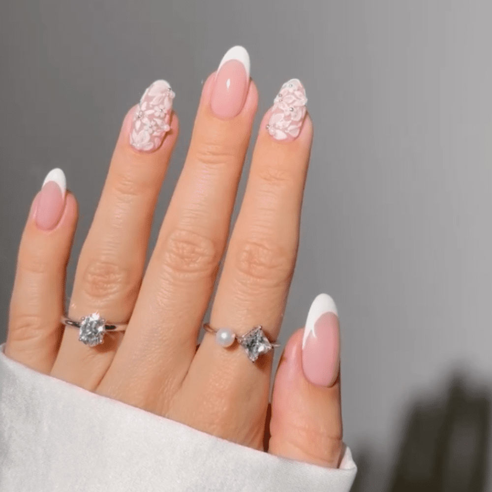 Pinterest Names the Top Wedding Beauty Trends of 2025 4 lace nails by IG @heygreatnails