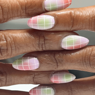 abstract matcha nails