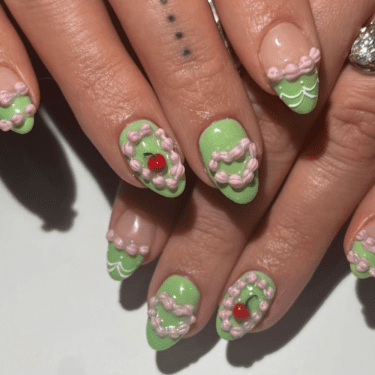 birthday matcha nails