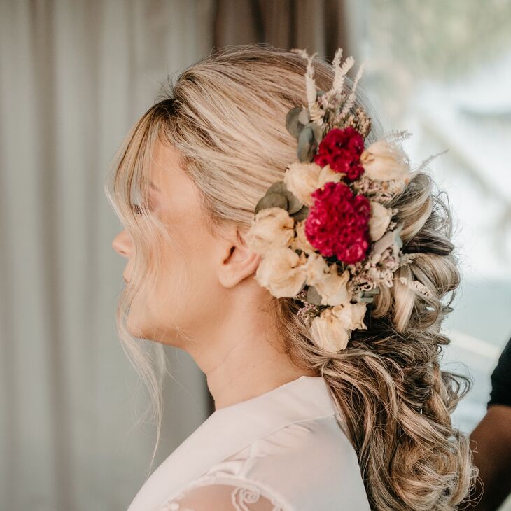 Pinterest Names the Top Wedding Beauty Trends of 2025 6 bridal floral updo