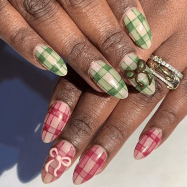 plaid nails