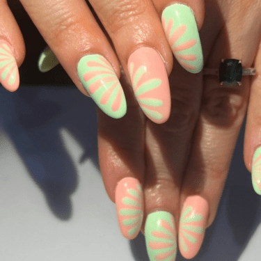 vacation matcha nails