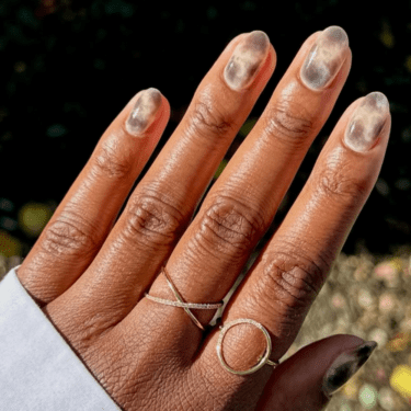 iced coffee nails by @lolo.nailedit