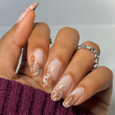 iced coffee nails by @advaitis.nails