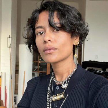 Woman with short haircut with textured layers