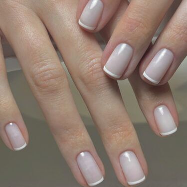milky french manicure