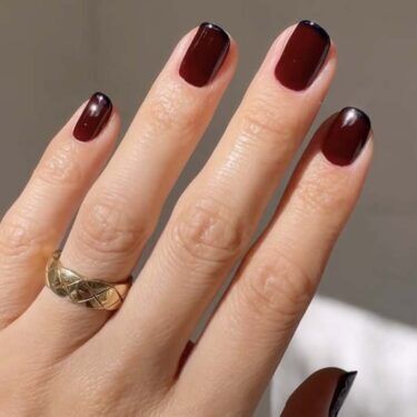 Deep burgundy nails