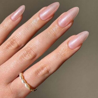 sparkling nude nails