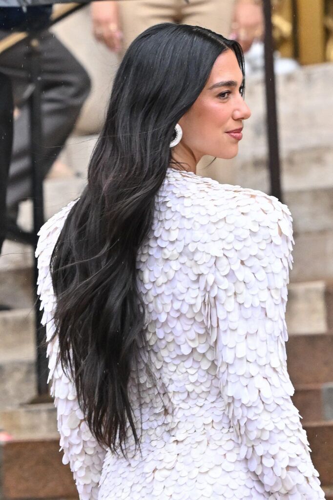 PARIS, FRANCE - JULY 07: Dua Lipa attends the Schiaparelli Haute Couture Fall/Winter 2025/2026 show as part of Paris Fashion Week on July 07, 2025 in Paris, France. 