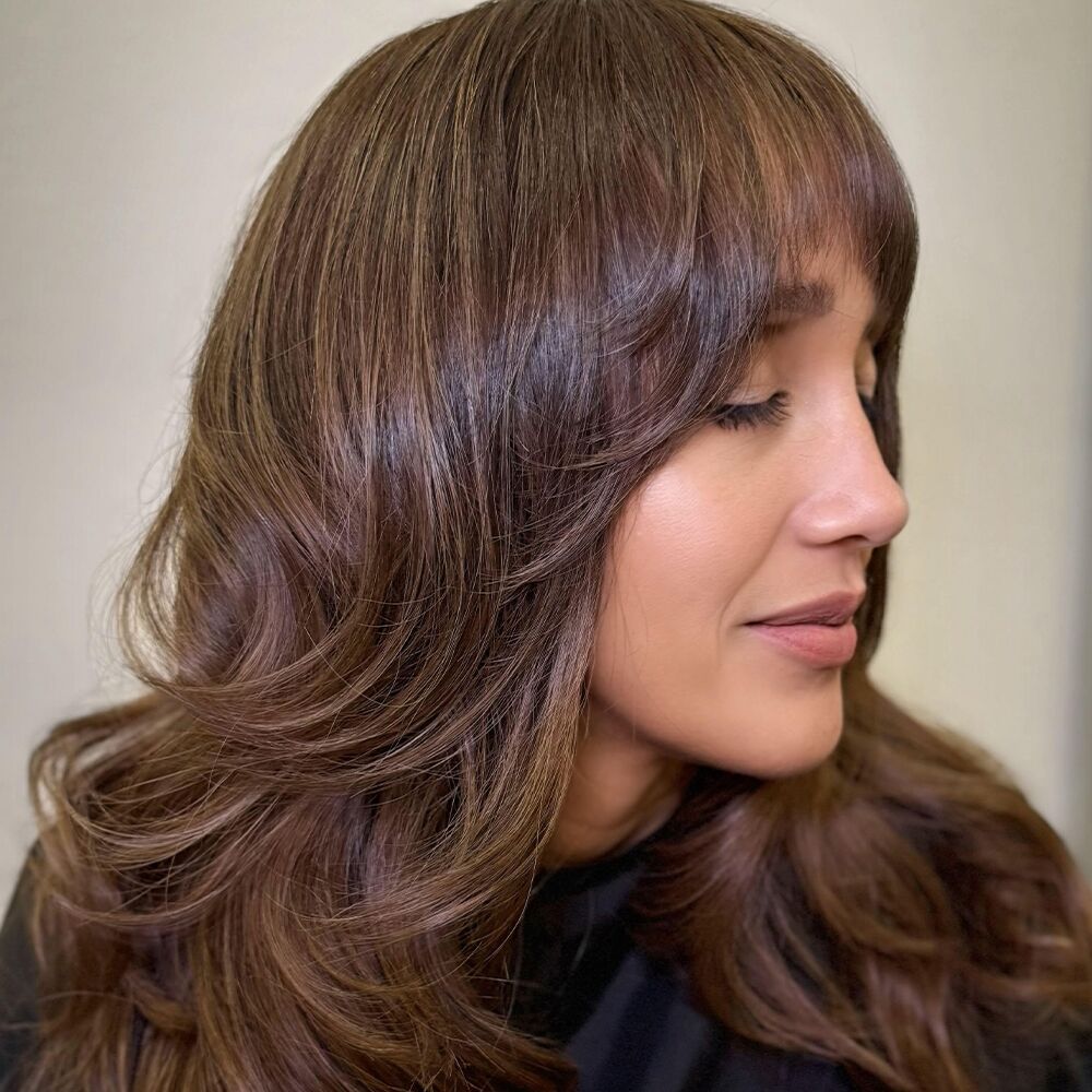 suede brunette hair color