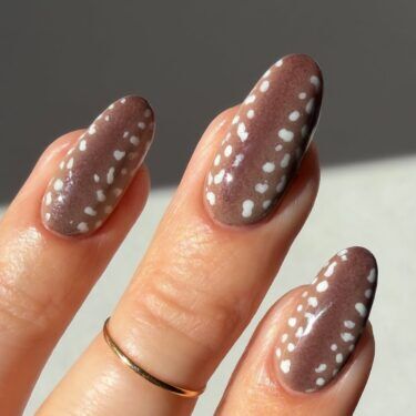 Matte deer print nails