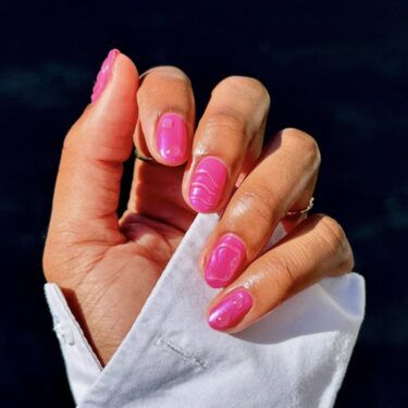hot pink 3d nails