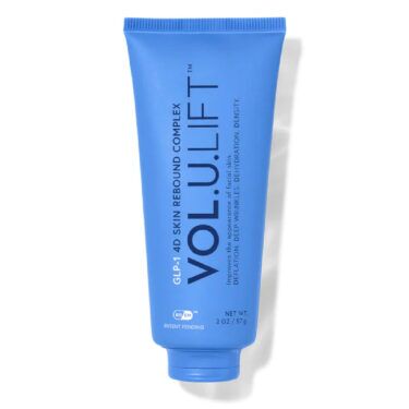 Blue tube of Image Skincare VOL.U.LIFT GLP-1 4D Skin Rebound Complex, a firming moisturizer designed to help improve the look of skin laxity and dehydration.