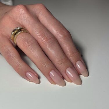 neutral almond-shaped manicure